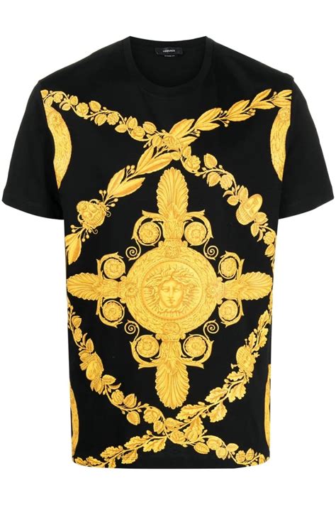 versace shirt zwart met draak|Zwarte Versace T.